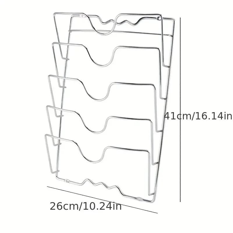 1 Piece of Metal Kitchen Storage Rack - Multifunctional Wall Mounted Pot Cover and Cutting Board Rack, Multi-layer Design.