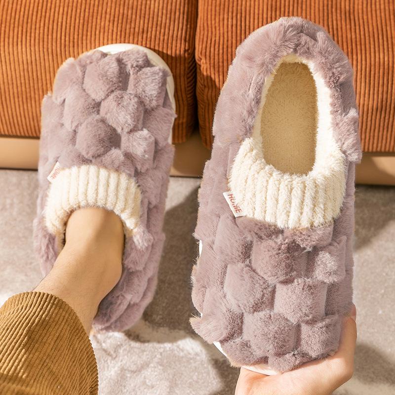 Cixi Cotton Slippers for Indoor Home Use In Winter, Spring and Autumn Non-slip Thick-soled Confinement Shoes To Keep Warm Couples