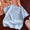 Summer Solid Children Cotton Casual Short Sleeve T-shirts Girls Baby Clothes Kids Boys Toddler Korean Style Tops