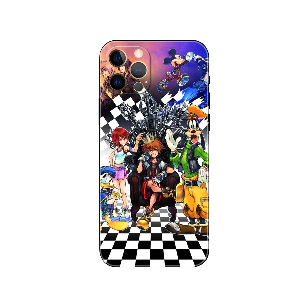 Custodia per telefono in stile Anime Kingdom Hearts per iphone 5 5s 2020se 6 6s 7 8 plus x 10 XR XS 11 12 13 mini pro MAX cover posteriore in tpu nero