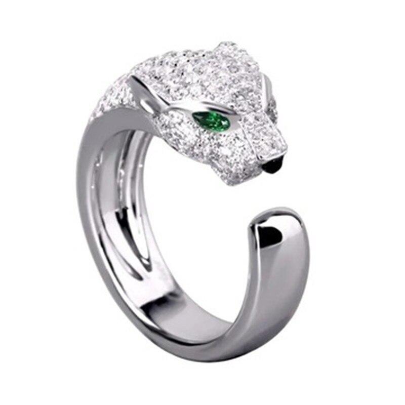 Domineering Leopard Head Women 'S Finger Ring With Micro Inlaid Cubic Zircon High End Jewelry Women Rings Open RingsLuxury Finger Ring