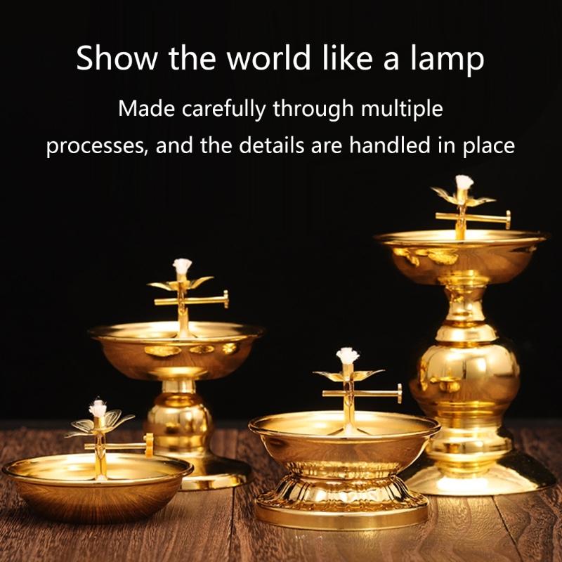 Lamp Holder Alloy Oil Lamp Dish Cooking Oil Lamp Butter Lamp Household Ever-burning Lamps Buddhist Supplies Dropshipping