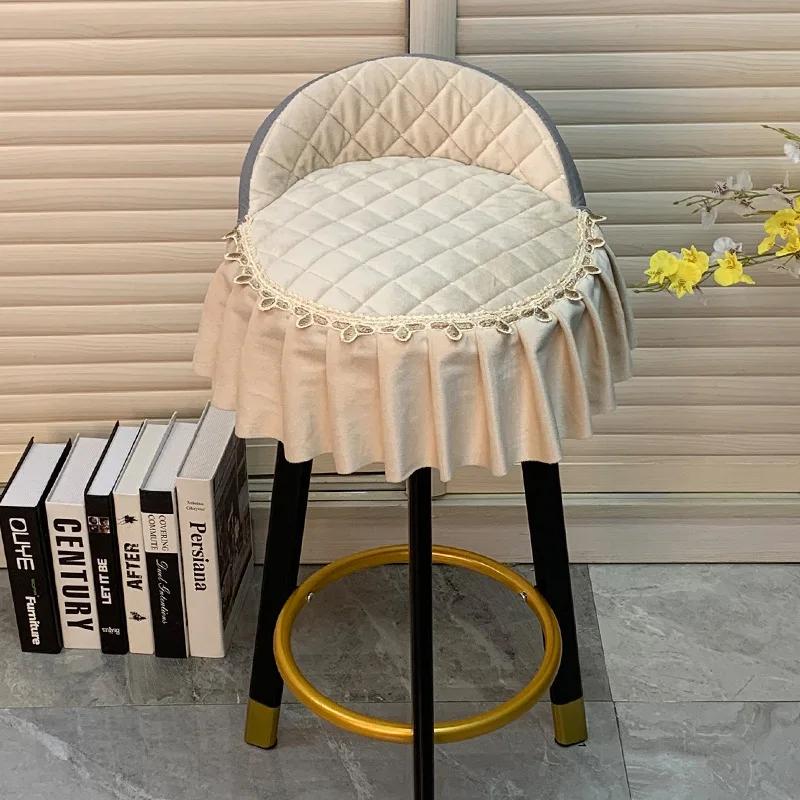 Bar Stool Chair Cover Cotton Dust-proof Anti-Skid Elastic Modern Beauty Salon Bar Lift Chair Restaurant Hotel Dining Chair Cover