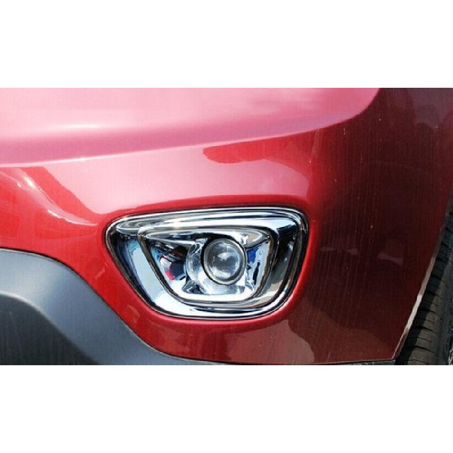 For Jeep Compass 14-2016 Bright Chrome Front Fog Light Eyelid Molding Trim 2PC