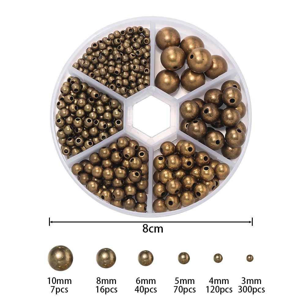 553pcs 3-10mm CCB Gold Silver Color Spacer Beads Set Box Round Loose Beads Charms Kit For Jewelry Making DIY Bracelet Necklace