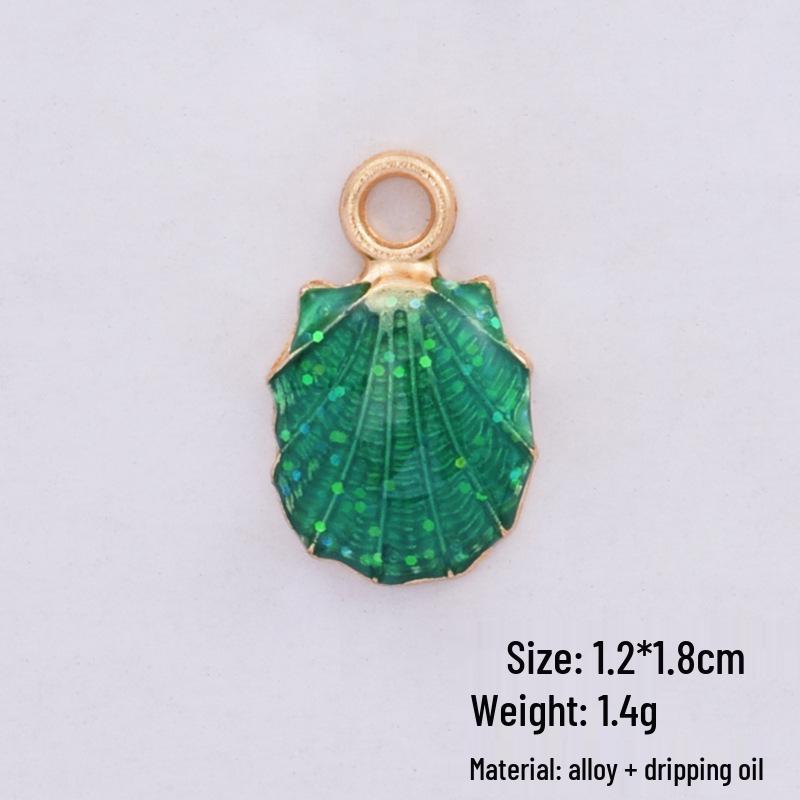 Korean Alloy Pearlescent Seashell & Starfish Pendant for DIY Jewelry Accessories