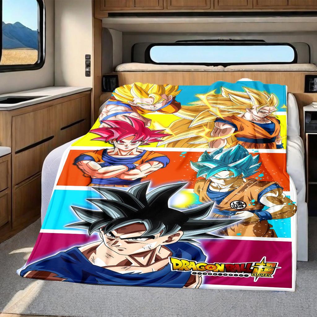 1 Stück Son Goku Druck Flanelldecke, Hohe Qualität für alle Jahreszeiten, Heimdekoration, Wärme und Komfort, Perfekt für Weihnachtsgeschenke