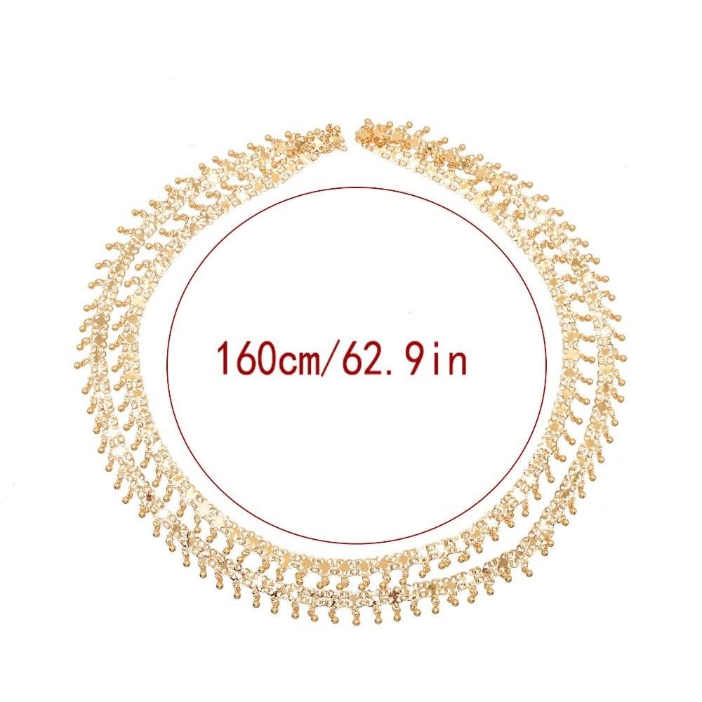 Vintage Retro Golden Shoulder Chain Multi-purpose Metal Thai Crossbody Jewelry Long Adjustable Dai Style Shoulder Chain for Gift