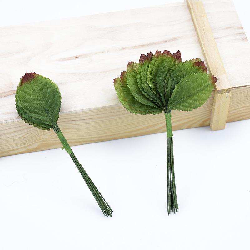 12 Pieces Vases for Home Decoration Accessories Scrapbooking Wedding Decorative Flowers Wreaths Silk Leaves Artificial Plants