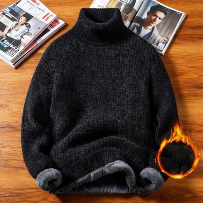 Men's Winter Ethnic Style Round Neck Knit Pullover Long Sleeve Warm Casual Pullover Loose Knit Pullover Sweater