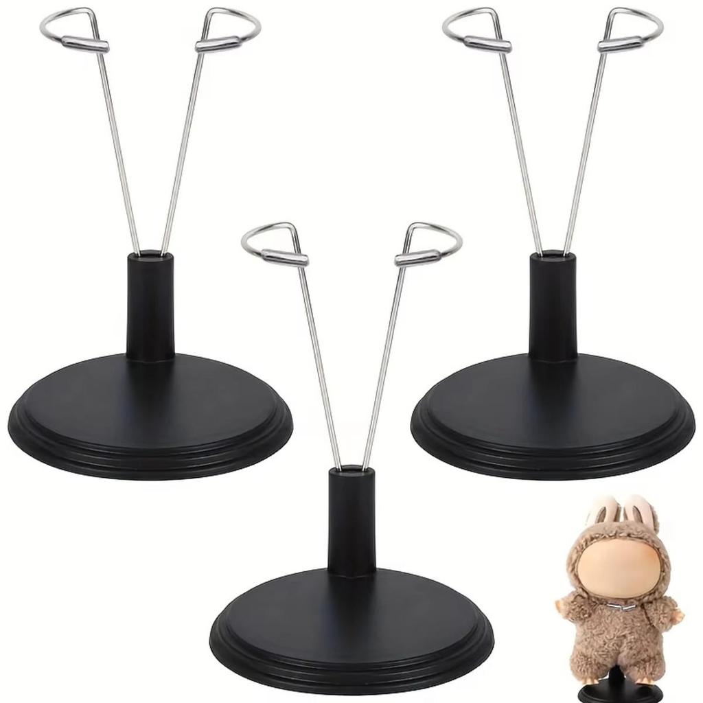 3/6Pcs Action Figure Stand Plastic Iron Doll Display Rack Doll Bracket Support Dolls Prop Up Stand for Skull Panda Bear Dolls Toy