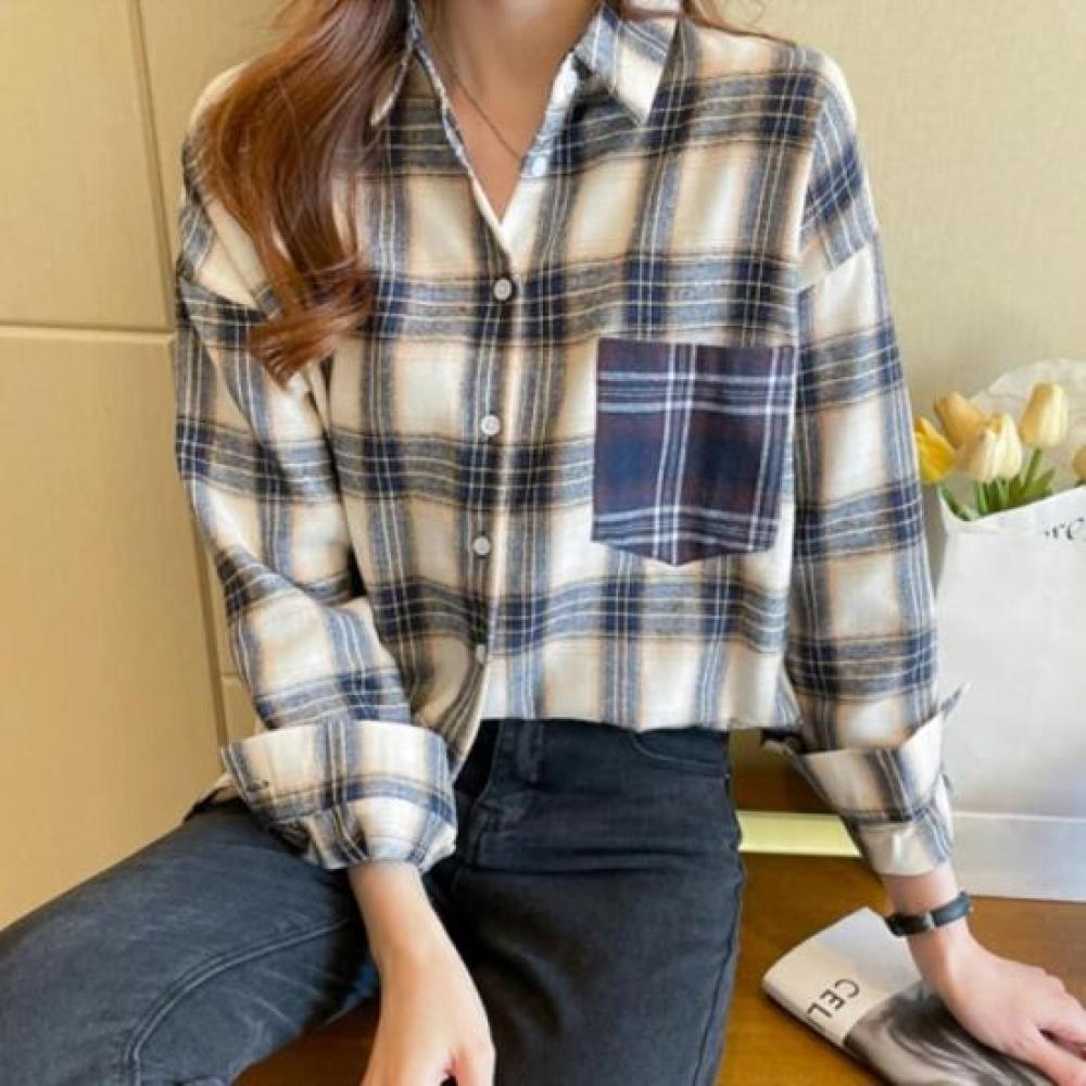 New Arrivals Open Run Long Sleeve Check Pocket Women