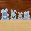 Easter Rabbit Candle Molds Heart Rabbit Silicone Mould DIY Handmade Cake Chocolate Epoxy Baking Mould for Valentines Day