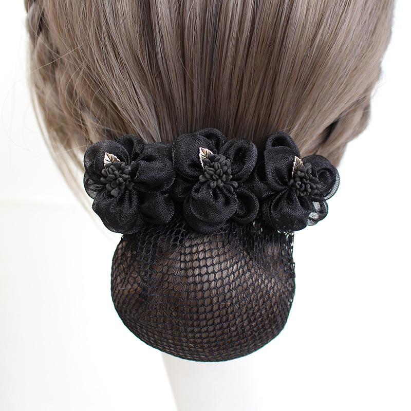 Nurse Head Flower Hair Mesh Pocket Disc Hair Stewardess Hair Mesh Cover Hotel Restaurant Waiter Work Headgear Hair Accessories