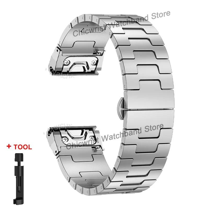 Cinturino Quickfit in Titanio Per Garmin Fenix 8/7X/6X/6XPro/5X/5XPlus 3 3HR 26mm Metallo A Sgancio Cinturino Per Orologio Per Descent Mk1 Mk2 Enduro