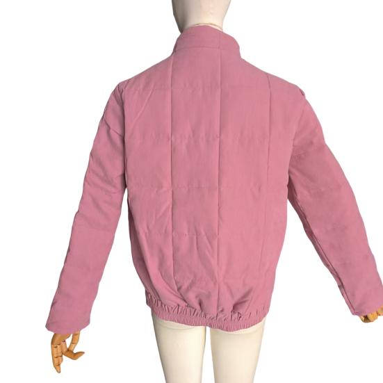 Women's Quilted Puffer Jacket Lightweight Zip Up Padded Down Coat Winter Warm Long Sleeve Outerwear with Pockets