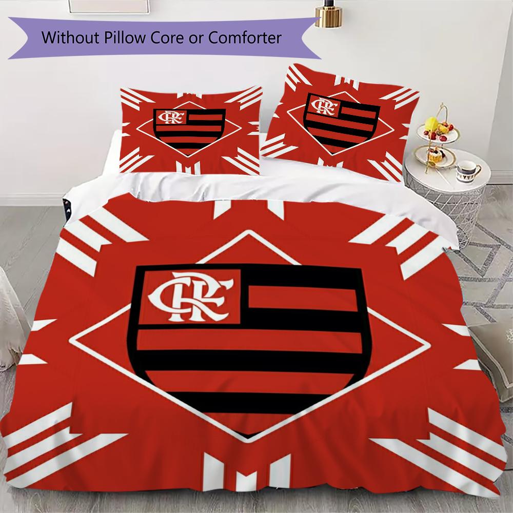 CR Flamengo Pattern Bedding Uilt Set Uilt Cover Pillowcase Home Decoration Birthday Gift (1 * Duvet Cover + 2 * Pillowcase Without Core)