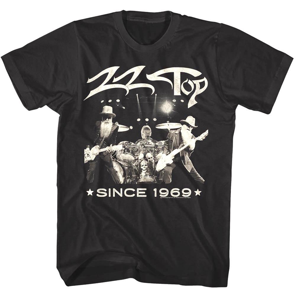ZZ Top Live Since 1969 Men T Shirt Vintage Photo Rock Band Concert Tour Merch S