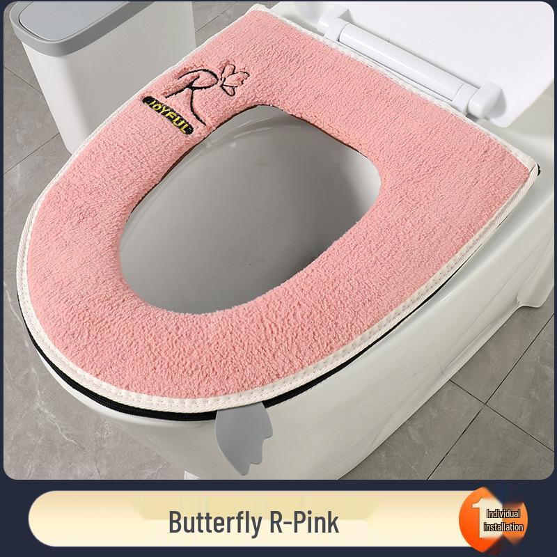 Thick Zipper Style Toilet Seat Cushion for Autumn and Winter