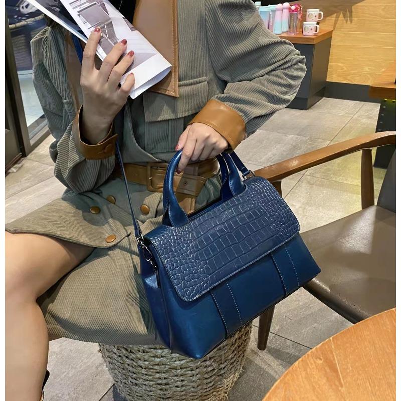 Fashionable Large Capacity and Quality Women's Handbag Versatile Crocodile Pattern Crossbody Bag