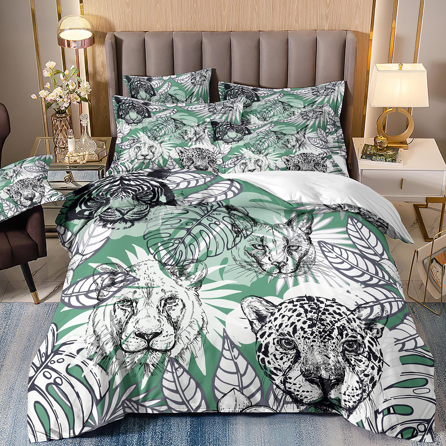 

Tropical Rainforest 3D Printed Bedding Three-Piece Plant Flower Quilt Cover cover 70 * 133 and 50 * 75 * 1