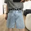 Korean Style Women's Summer Denim Shorts - Casual, Loose, Slim, Straight, Trendy Cycling Design (2022 Version)