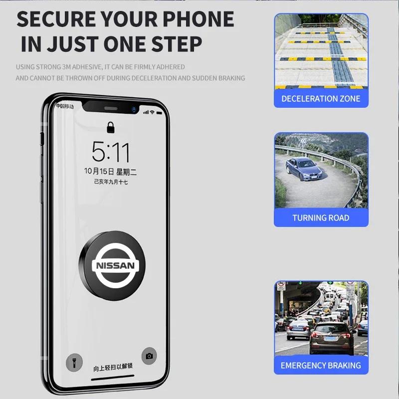 Round Magnetic Mobile Car Phone Holder For Nissan Qashqai J11 J10 X-Trail Micra Juke Tiida Leaf 2008 Auto Goods Accessories