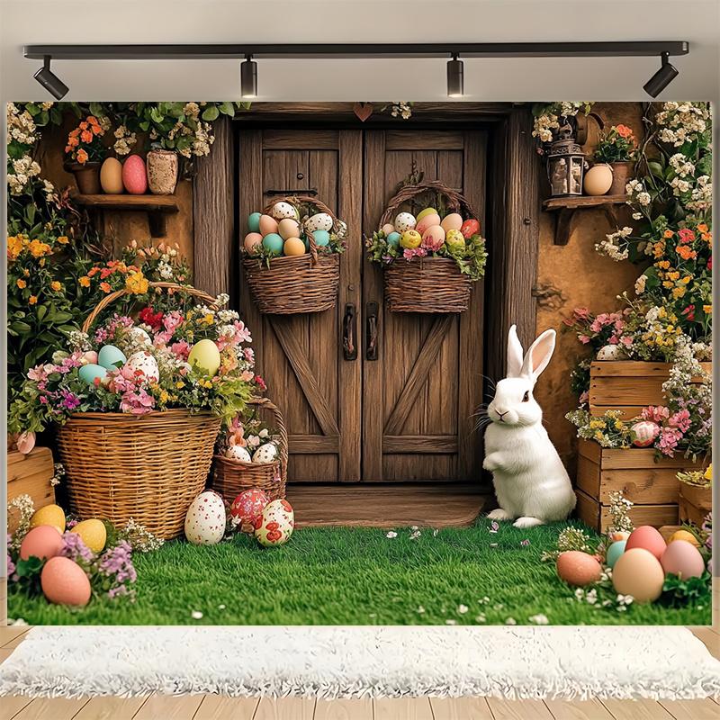 Easter Bunny and Spring Garden Party Background Banner Festival Party Indoor and Outdoor Decoration