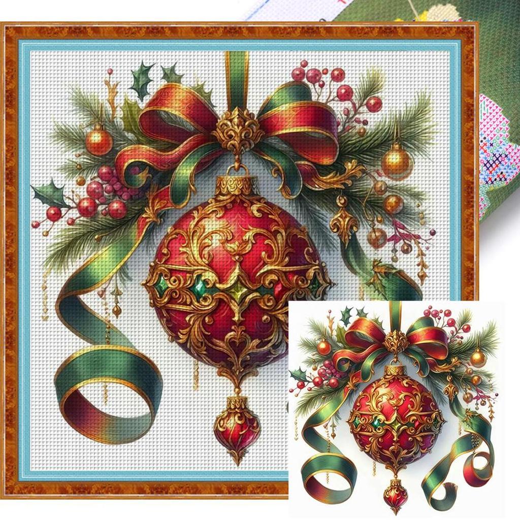 Full Embroidery cotton Thread 11CT Printed Xmas Cross Stitch Kit Art 40x40cm