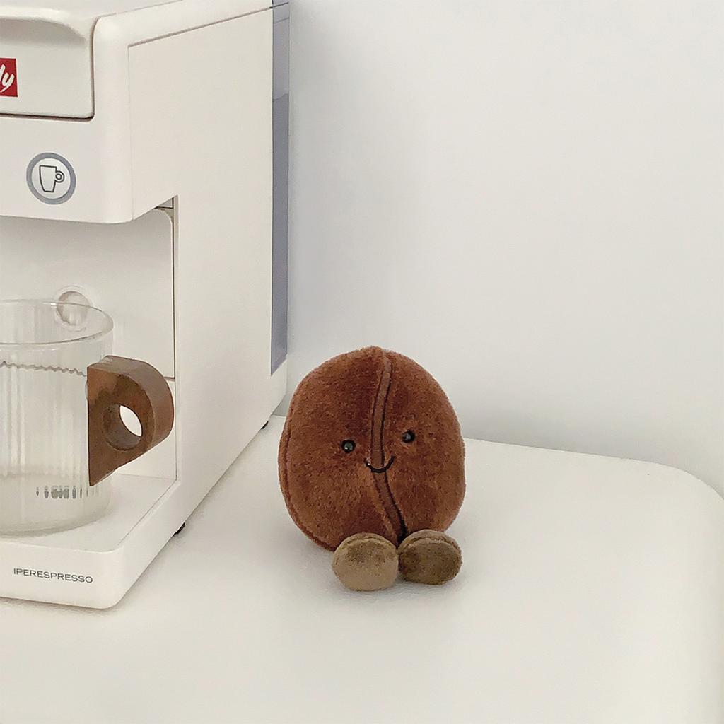 Simulated Coffee Bean Plushies Soft Doll Brown Coffee Food with Foot Adorably Plush Toy Home Decor Xmas Gifts Girl