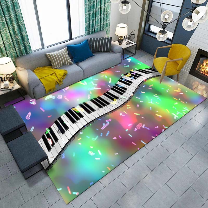 Piano Keys Music Carpet Living Room Rug Home Decoration Anti-Slip Hallway Balcony Doormat Kitchen Bedroom Bathroom Floor Mats