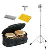 Kikutani BG-10 Bongos (6.5" + 7" Diameter) with Cleaning Cloth and Adjustment Key Set, BGS-1 Bongo Stand, BB-1 Bongo Case, and Cowhide Birch Body (Inc