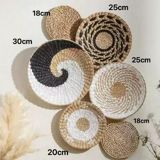 Handmade Rattan Wall Decor - Straw Woven Hanging Ornament for Living Room, Bedroom, or Restaurant Background
