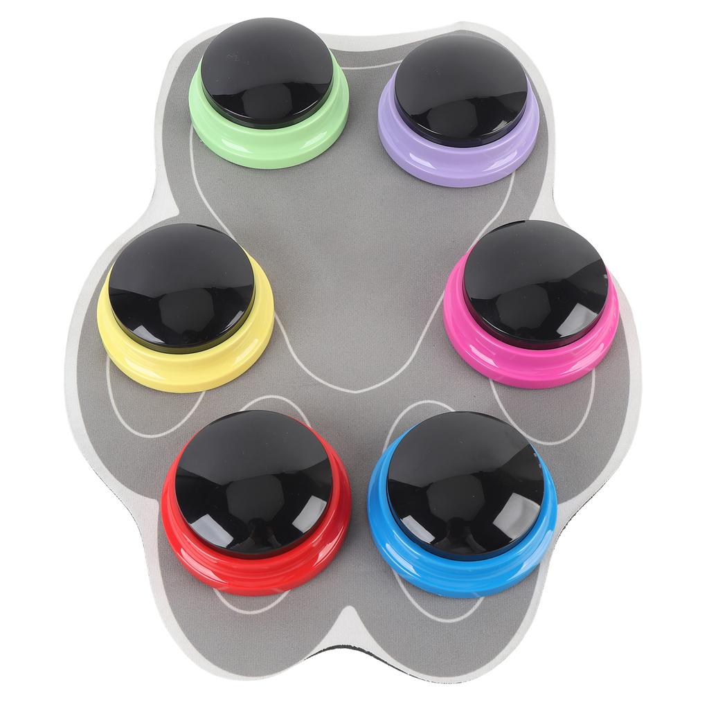 6pcs Dog Communication Buttons Interactive Cat Dog Talking Buzzers Set Pet Training Buttons with