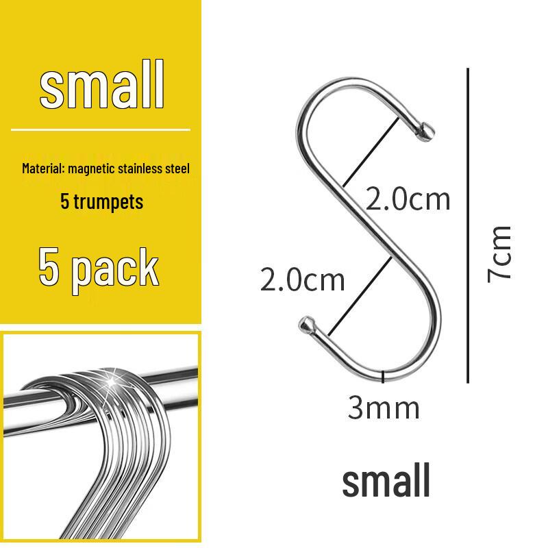 

Stainless Steel S-Hooks (5-Pack)