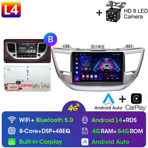 Fortress Voice Wireless CarPlay Android Auto Radio for Hyundai IX35 Tucson 3 2015 - 2018 4G Car Multimedia GPS 2din