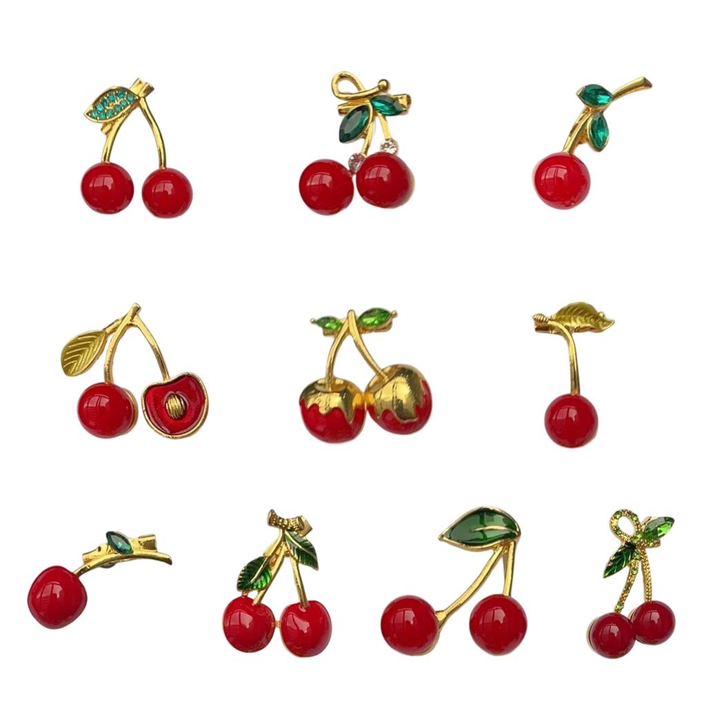 Bright Cherry Fruit Brooch For Women Fashion Accessory Strong Alloy Great For Casual Outings And Special Event