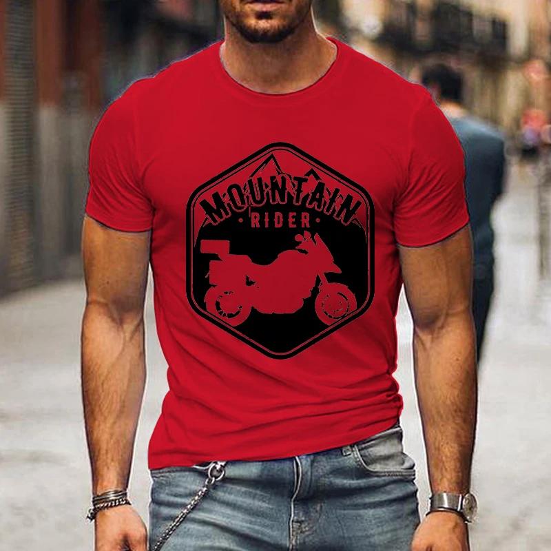 Mountain Rider Moto Club Shirt Graphic T Shirts Men Clothing Short Sleeve T-shirts Street Motorcycle Tshirts Loose Men Camisetas