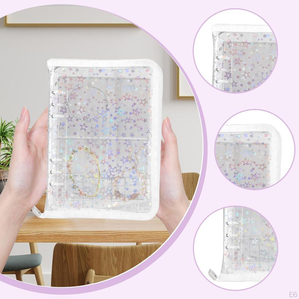 Schmuckaufbewahrungsbuch Reise-Organizer-Etui Karten Knöpfe Wiederverwendbar