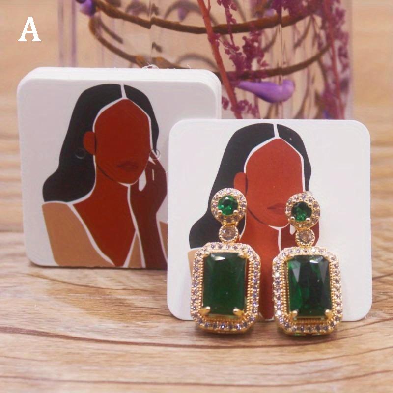 Ohrringkarten zur Präsentation 100 Stück Kraftpapier Ohrring-Displaykarten Ohrstecker Zubehör Schmuckhalter