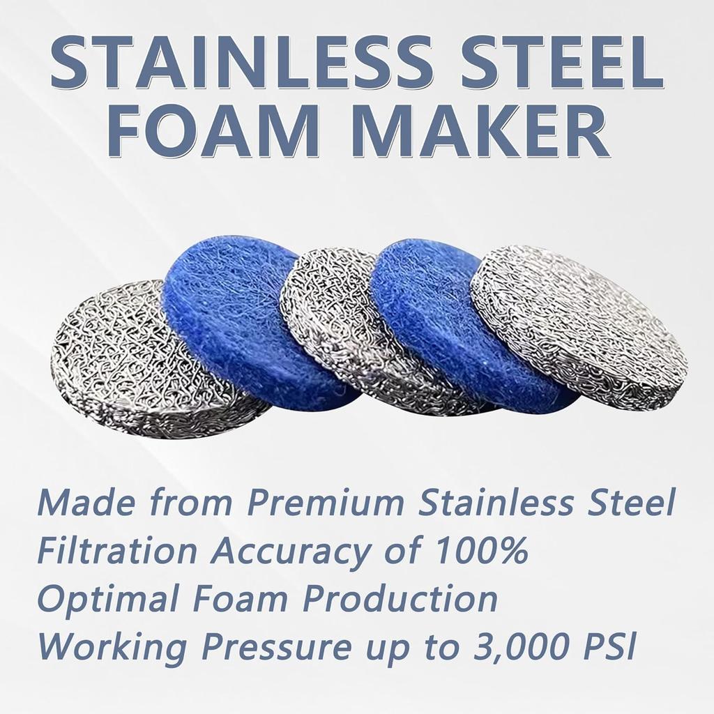 Universal Foam Cannon Mesh Filter Foam Richer Lather Maker Nozzle Tips For High Pressure Snow Foam Lance