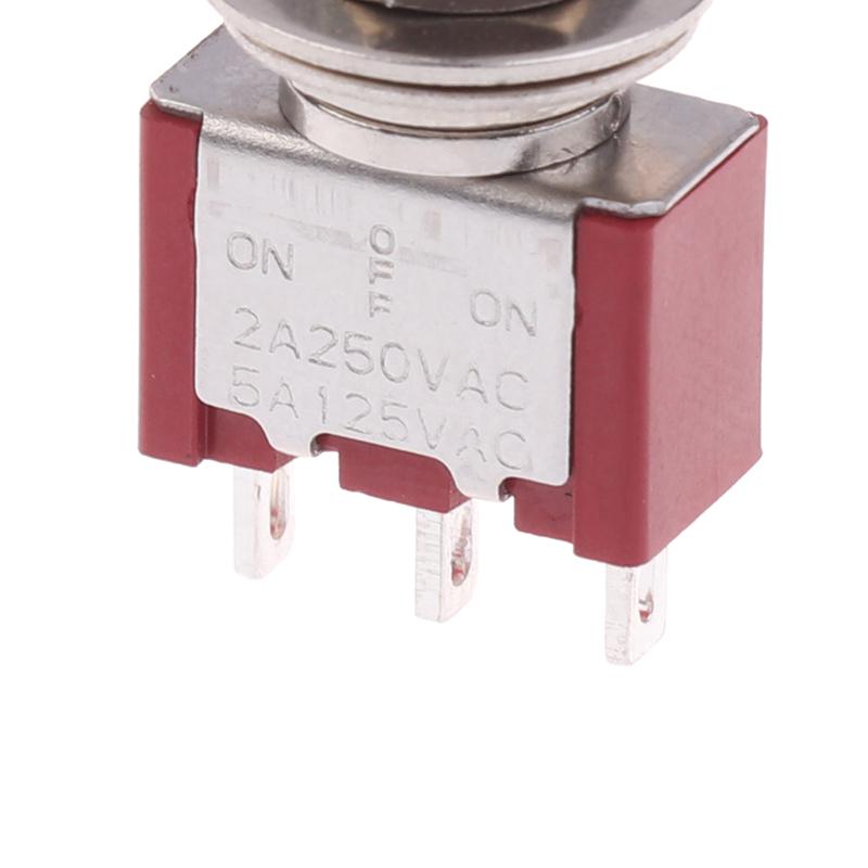 Toggle Switch 3Pin 3/2 Position Self-Locking/Self-Resetting On Off On Dpdt Spst Dpst 5A 125Vac 2A 250Vac Latching Flat Handle