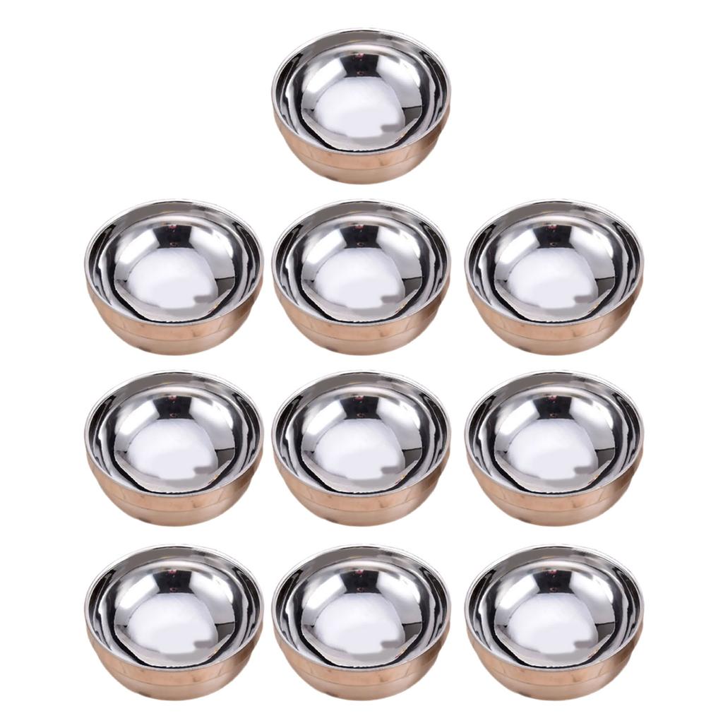 10Pcs Stainless Steel Nesting Bowls Commercial Grade Practical Construction Safe Front Family Meal Preps