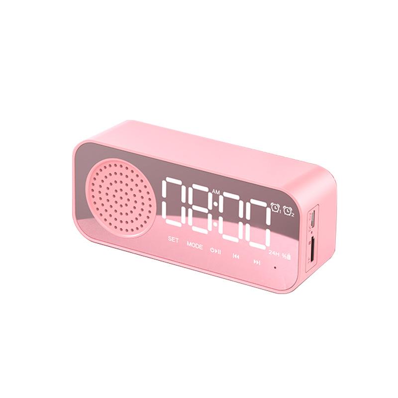 Desktop Alarm Clock Bluetooth wireless audio mini LED mirror digital clock mobile phone speaker stereo audio TF Card FM radio