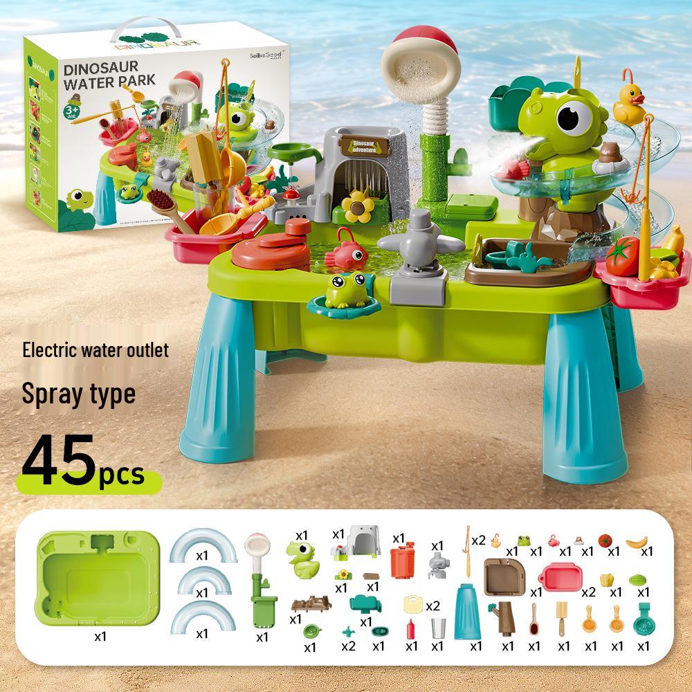 Kids' Interactive Water Play Table with Slide & Fishing Toys
