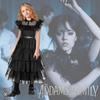 Wednesday Addams Kids Dress Cosplay Costume Party A-shaped Tiered Skirt