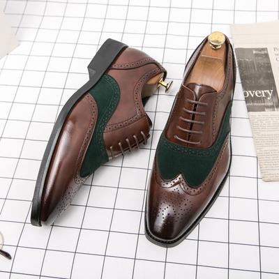 Mode Neu Echtes Leder Bullock Luxusmarke Herren Lässig Designer Geschnitzt Spitzzehe Herren Italienisch Hochzeit Business Büro Kleiderschuhe