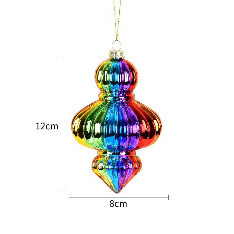 Christmas Ornaments Rainbow Glass Ball Pendant Holiday Gifts Christmas Tree Scene Decoration Colorful Hanging Ball Accessories