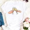 Women T Shirt Wine Glass And Starry Sky Print White Tshirt Female T-Shirt Fashion Short Sleeve Tee Tops Harjauku Cute Tshirt