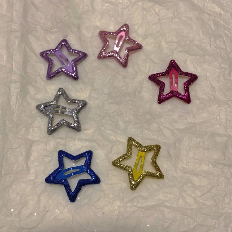 Metal Hairpin Five-pointed Star Hair Clip Girl Barrettes Children Side Clip